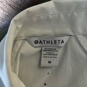 Athleta Classic White Cap Sleeve Blouse, Size M, EUC